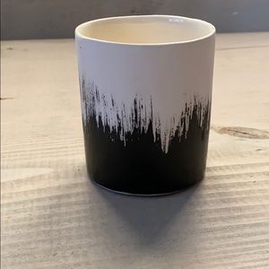 Ceramic Cup / Stuff Holder -- Black + White